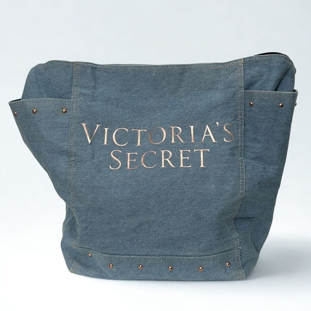 Victoria’s Secret Denim Tote Bag Studded Large Shoulder Shopper